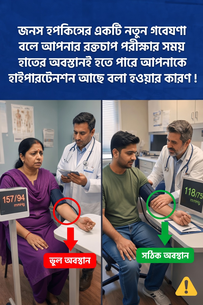 রক্তচাপ মাপার সময় বাহুর অবস্থান সম্পর্কে আপনার যা জানা দরকার: জনস হপকিন্স বিশেষজ্ঞদের অনুসন্ধান