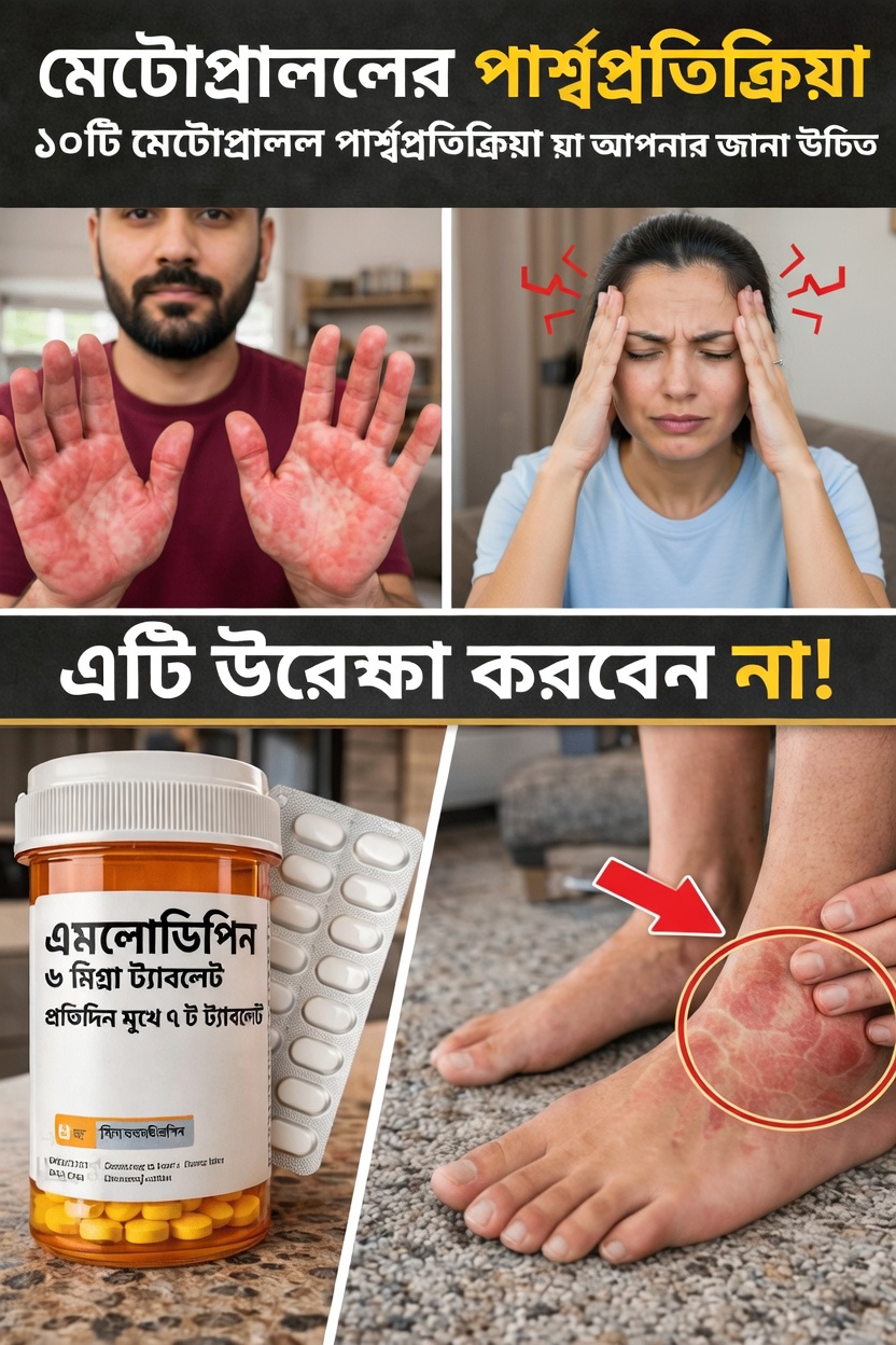 মেটোপ্রোললের ১০টি সাধারণ পার্শ্বপ্রতিক্রিয়া যা আপনার জানা উচিত