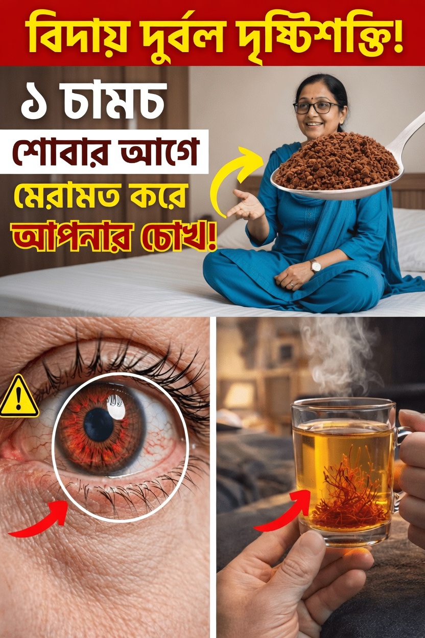 ৬০ বছরের বেশি বয়সীদের স্বাভাবিকভাবে চোখের স্বাস্থ্য সমর্থনে ঘুমানোর আগে জাফরান ব্যবহার সম্পর্কে যা জানা উচিত