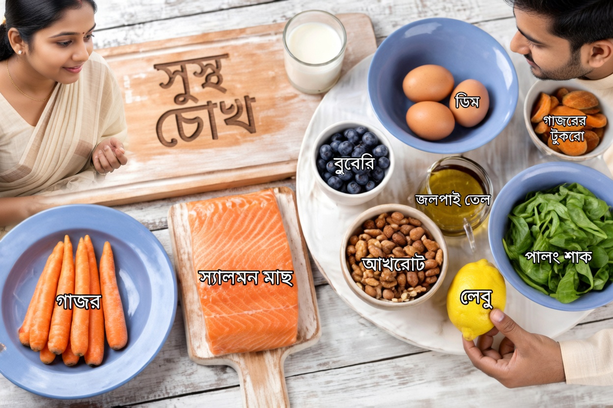 প্রতিদিনের খাবার ও অভ্যাস সম্পর্কে জানুন যা আপনার দৈনন্দিন জীবনে চোখের স্বাস্থ্য ও আরাম বজায় রাখতে সহায়তা করতে পারে