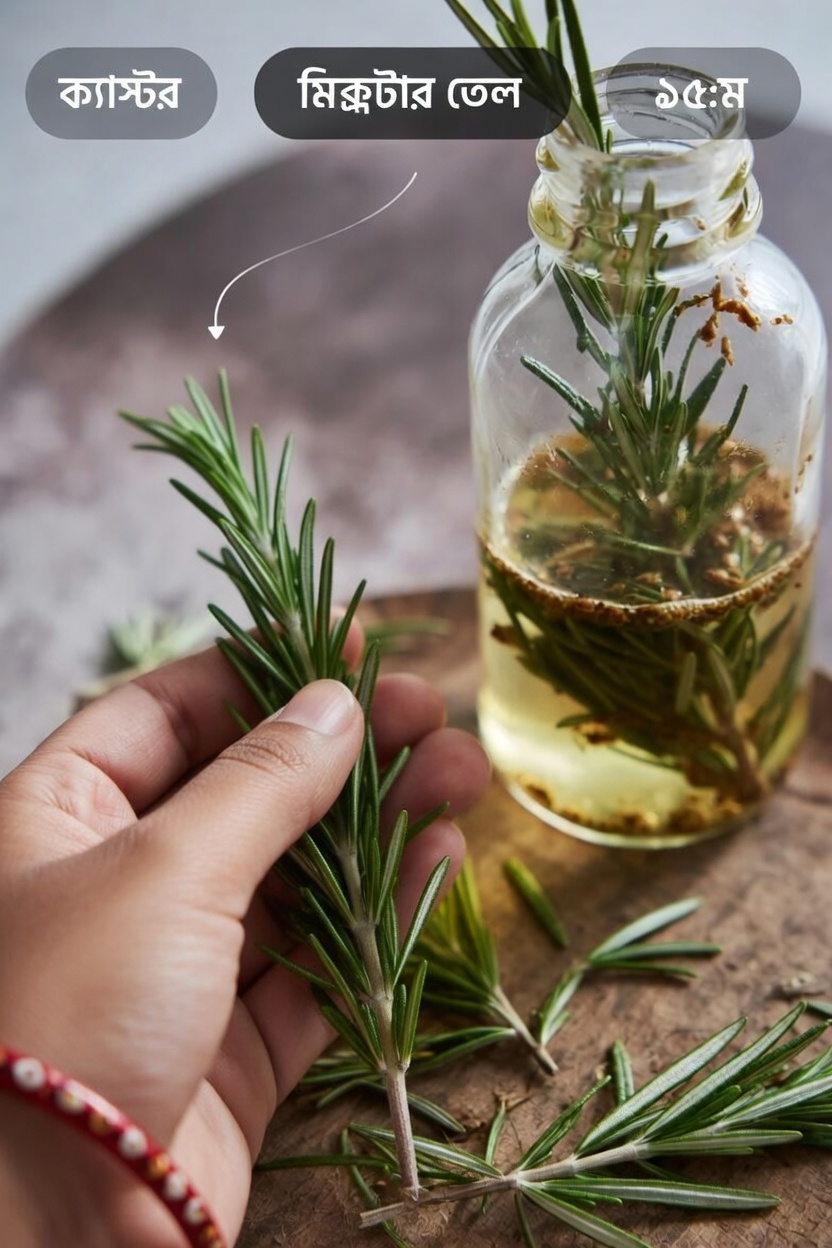 বাড়িতে আপনার সাপ্তাহিক সুস্থতার রুটিনের জন্য কীভাবে ক্যাস্টর অয়েল ও রোজমেরির মিশ্রণ প্রস্তুত করবেন তা জানুন