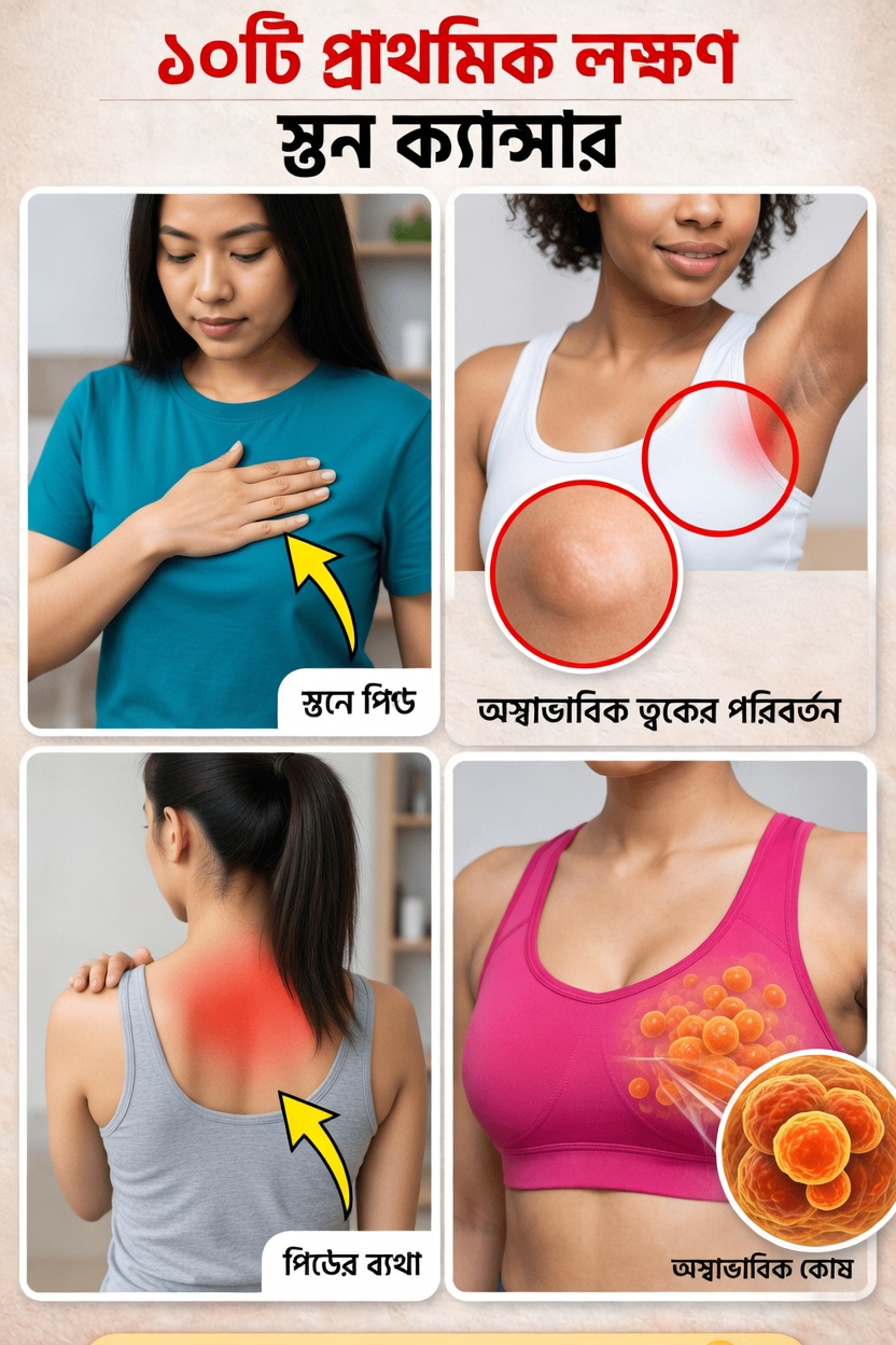 মহিলাদের স্তন ক্যান্সারের ১০টি সতর্কতামূলক লক্ষণ যা কখনোই উপেক্ষা করা উচিত নয় এবং অবশ্যই ডাক্তারের সঙ্গে পরীক্ষা করা উচিত
