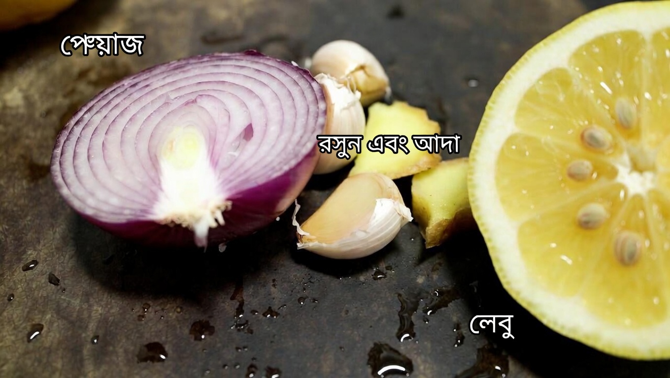 আপনার রান্নাঘরের দৈনন্দিন রুটিনে লাল পেঁয়াজ, রসুন, আদা ও লেবুর রসের প্রতিদিনের শক্তি আবিষ্কার করুন