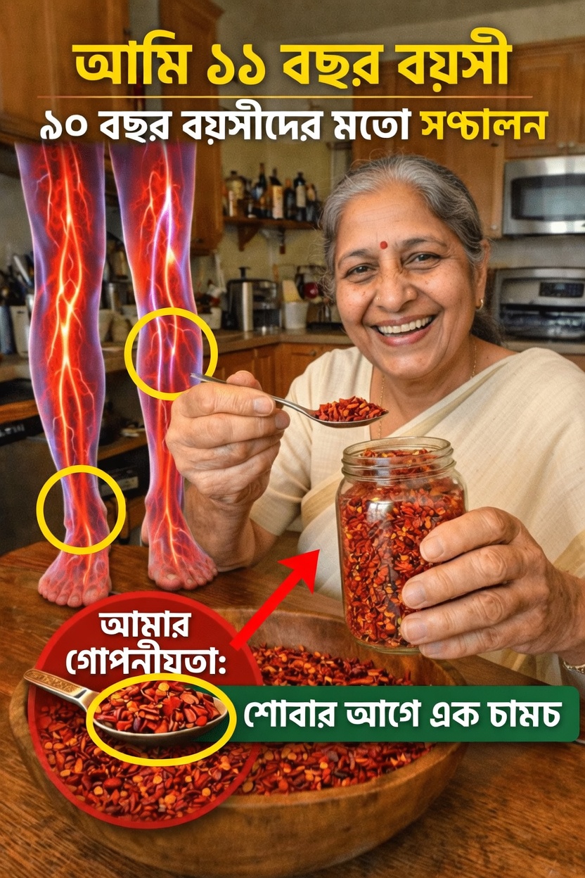 বয়স্করা: পা ও পায়ের পাতার রক্তসঞ্চালন সমর্থনে ঘুমানোর আগে কায়েন মরিচ যোগ করলে কী ঘটতে পারে?