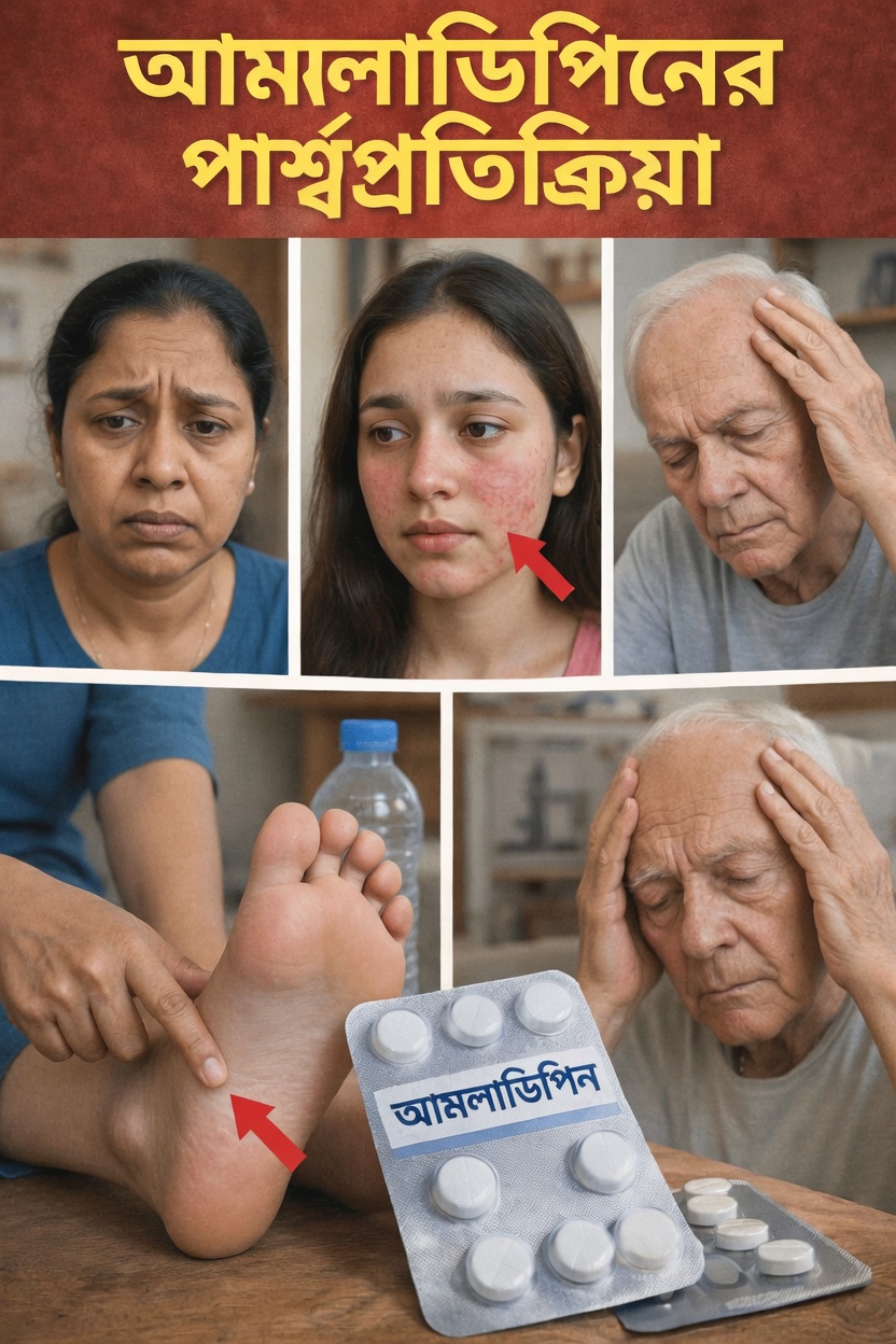 অ্যামলোডিপাইনের ১২টি পার্শ্বপ্রতিক্রিয়া যা বয়স্কদের শুরুতেই চিহ্নিত করা দরকার এবং আরও স্বস্তি পেতে প্রতিদিনের অভ্যাসগুলো