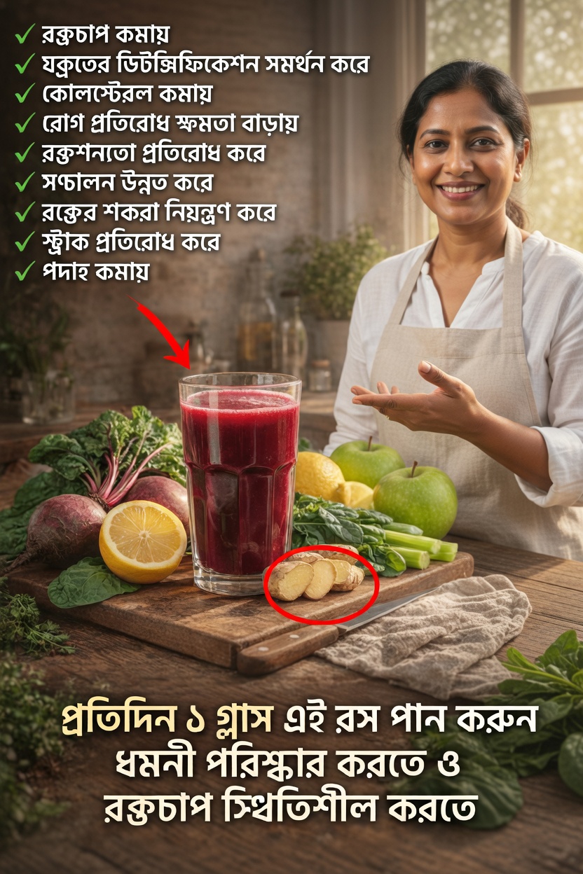 জানুন কীভাবে প্রতিদিনের এই সহজ জুস পান করার অভ্যাস প্রাকৃতিকভাবে স্বাস্থ্যকর রক্তচাপ ও রক্তসঞ্চালনকে সমর্থন করতে পারে