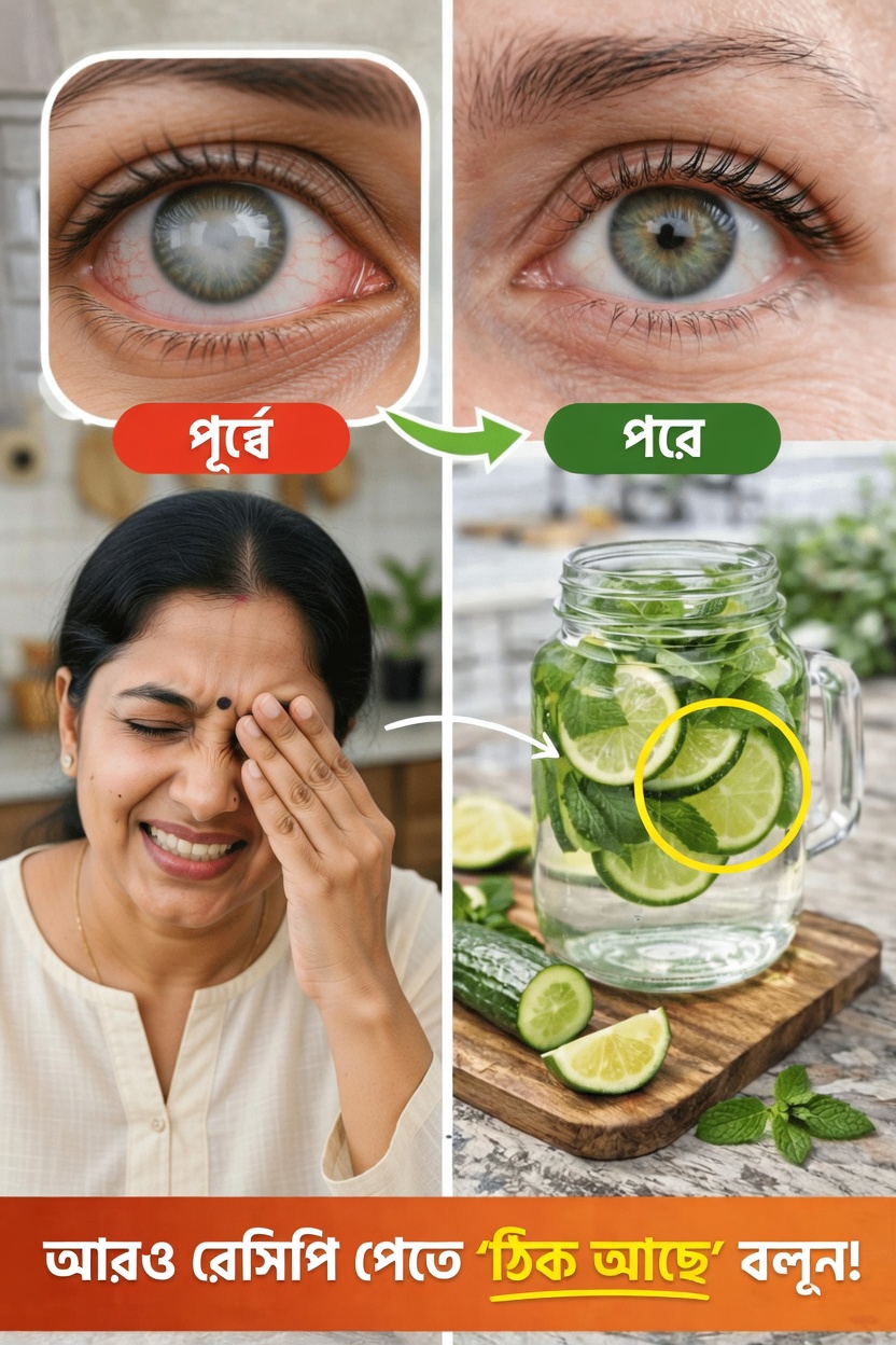 সহজ দৈনন্দিন অভ্যাস: চোখের আরাম ও শরীরের পানির ভারসাম্যের জন্য সতেজ শসা-লেবু-পুদিনা পানি