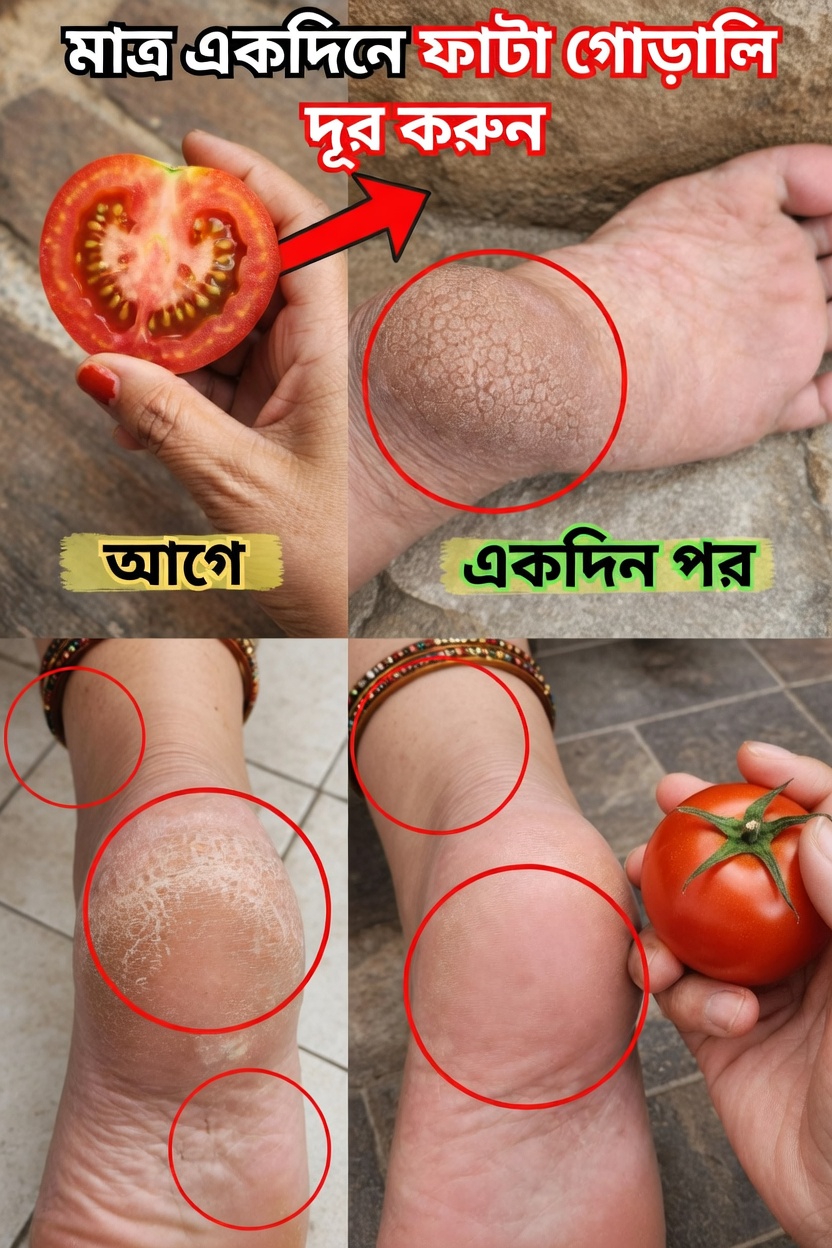 টমেটো দিয়ে প্রাকৃতিকভাবে ফাটা গোড়ালি নরম ও সারানোর উপায়