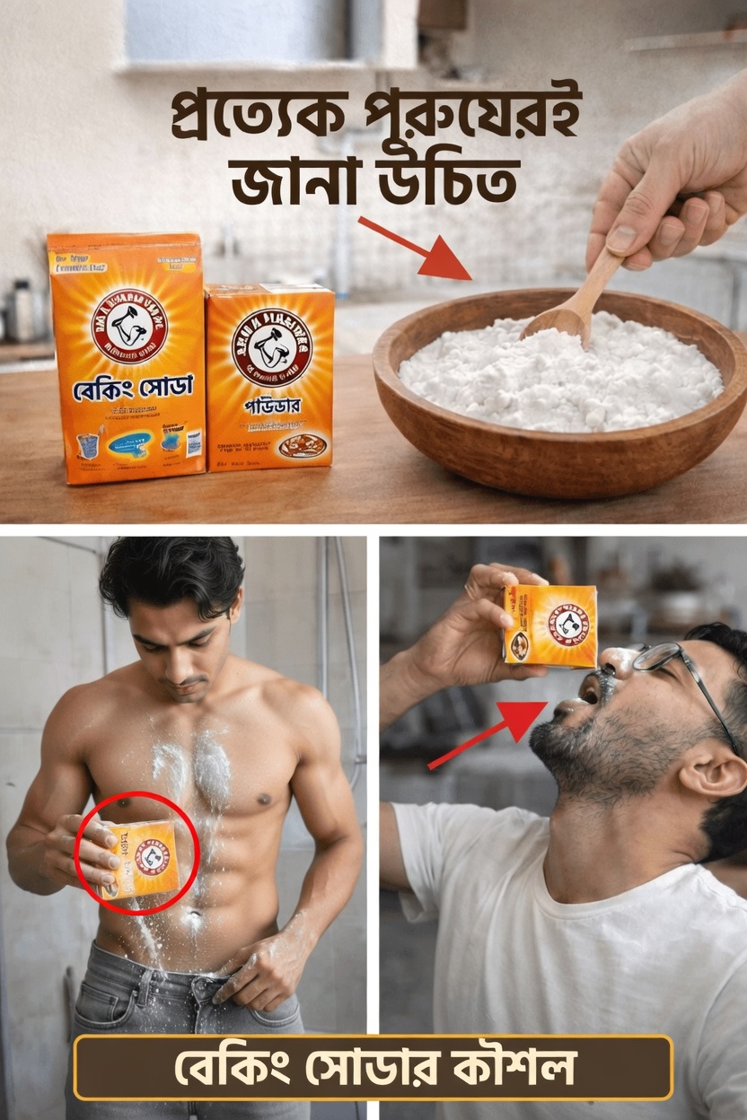 প্রতিদিনের পরিচর্যা ও স্বাস্থ্যবিধির জন্য প্রতিটি পুরুষের জানা উচিত বেকিং সোডার ৮টি ব্যবহারিক টিপস