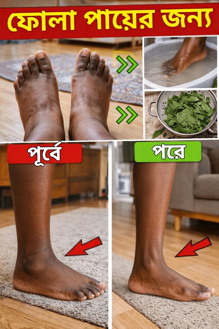 বাড়িতে ফোলা পা ও পায়ের পাতা উপশমে সাহায্য করার ৫টি প্রাকৃতিক উপায়