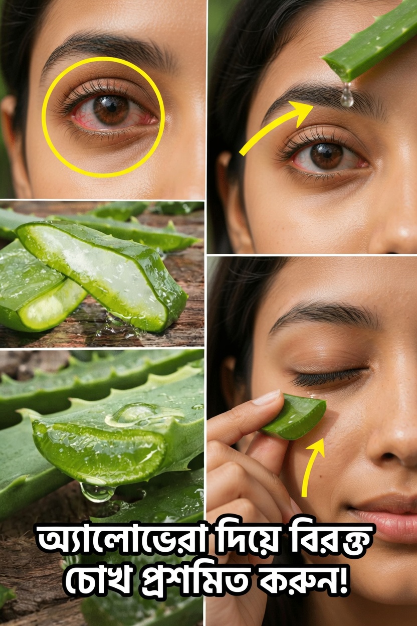 চোখের আরামের জন্য অ্যালোভেরা: লালভাব, শুষ্কতা ও দৈনন্দিন জ্বালাপোড়া নিরাপদে উপশমে প্রতিদিনের অভ্যাস