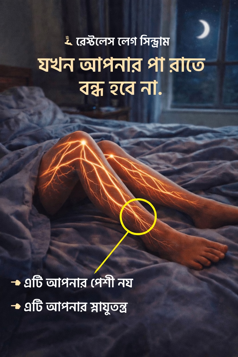 রাতে রেস্টলেস লেগ সিনড্রোম বোঝা এবং আরও আরামদায়ক ঘুমে সহায়ক হতে পারে এমন কোমল অভ্যাসগুলো