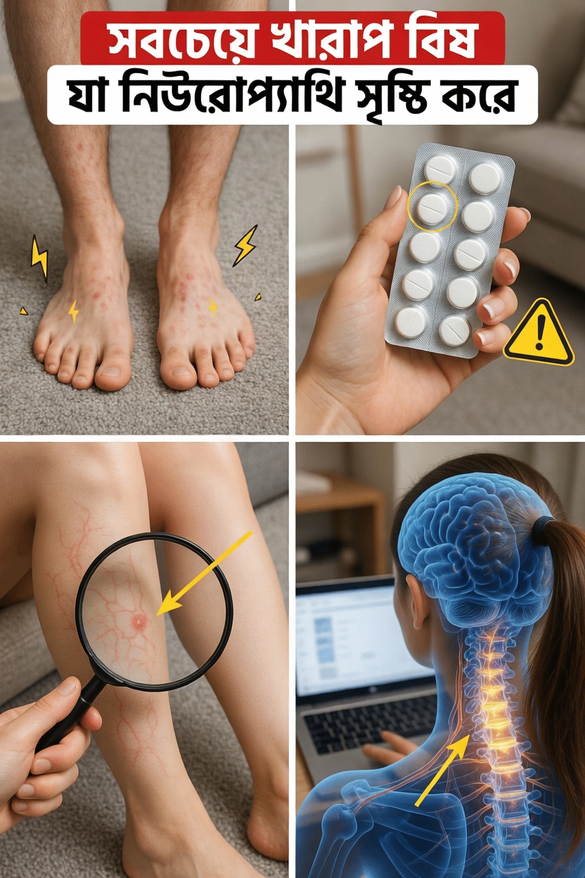 ৬০ বছরের পর প্রতিদিনের কোন সাধারণ অভ্যাসটি নীরবে আপনার স্নায়ুর ক্ষতি করে নিউরোপ্যাথির উপসর্গে অবদান রাখতে পারে?