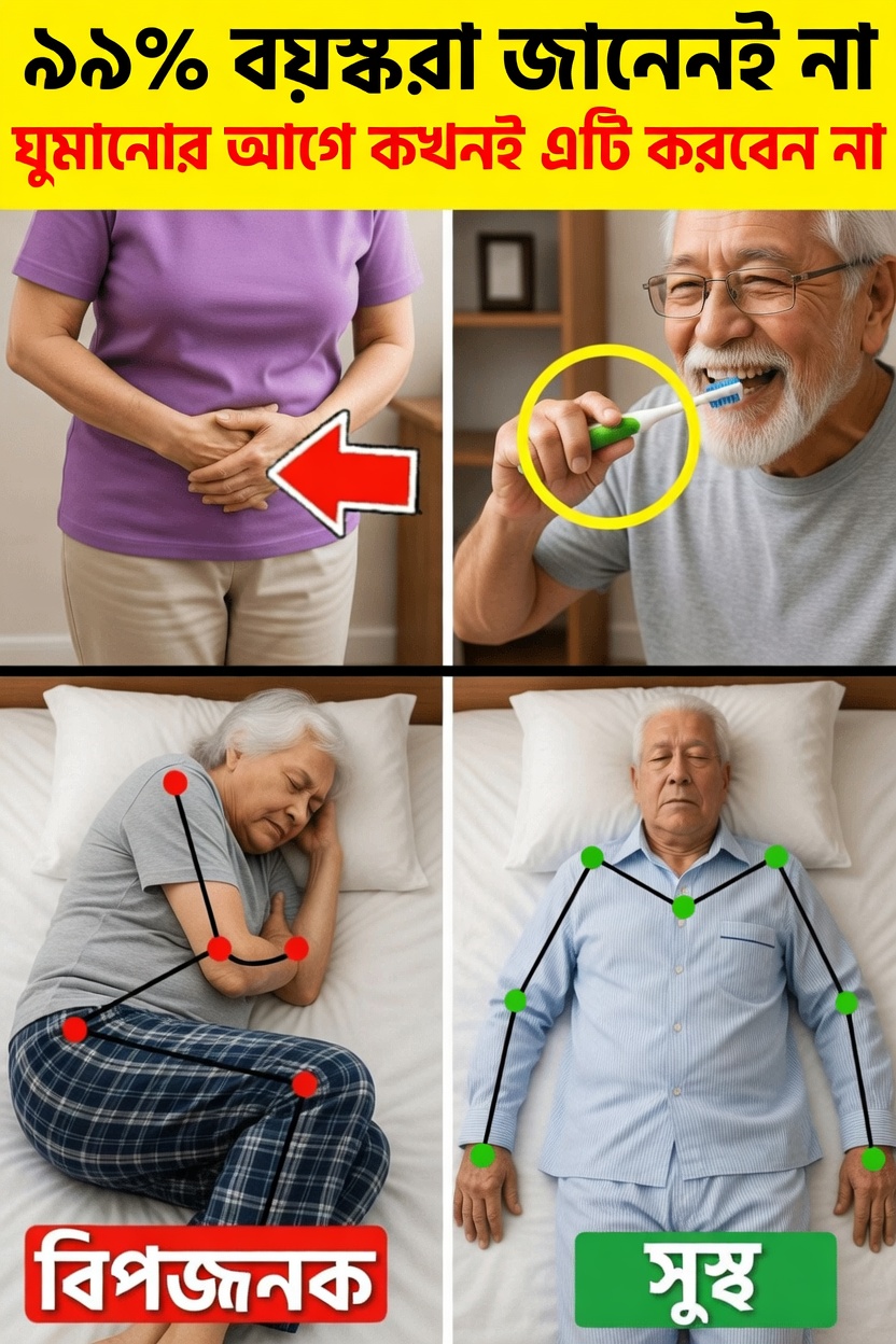 এই সাধারণ ঘুমানোর ভঙ্গিগুলো কি প্রবীণদের ঝুঁকির মধ্যে ফেলছে? আজ রাতেই চেষ্টা করুন সহজ কিছু পরিবর্তন