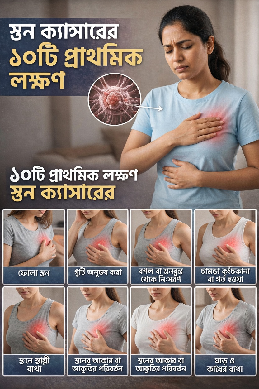 স্তন ক্যানসারের ১০টি সতর্ক সংকেত যা আপনার কখনোই উপেক্ষা করা উচিত নয়