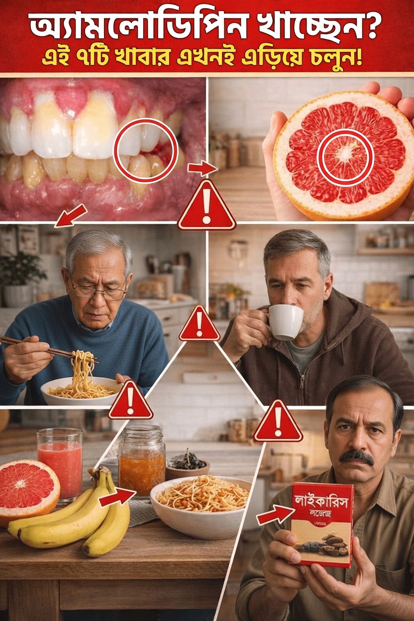 অ্যামলোডিপিন সেবনের সময় সীমিত করার কথা বিবেচনা করতে পারেন এমন ৭টি খাবার