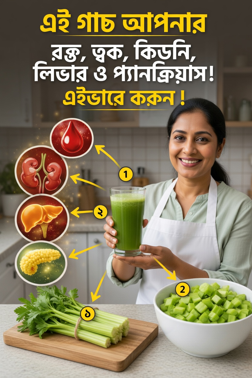 যাদের রক্ত, ত্বক ও অঙ্গপ্রত্যঙ্গ আরও পরিষ্কার চাই, তাদের জন্য কেন সেলারি জুস হয়ে উঠছে নাম্বার ওয়ান সকালবেলার অভ্যাস