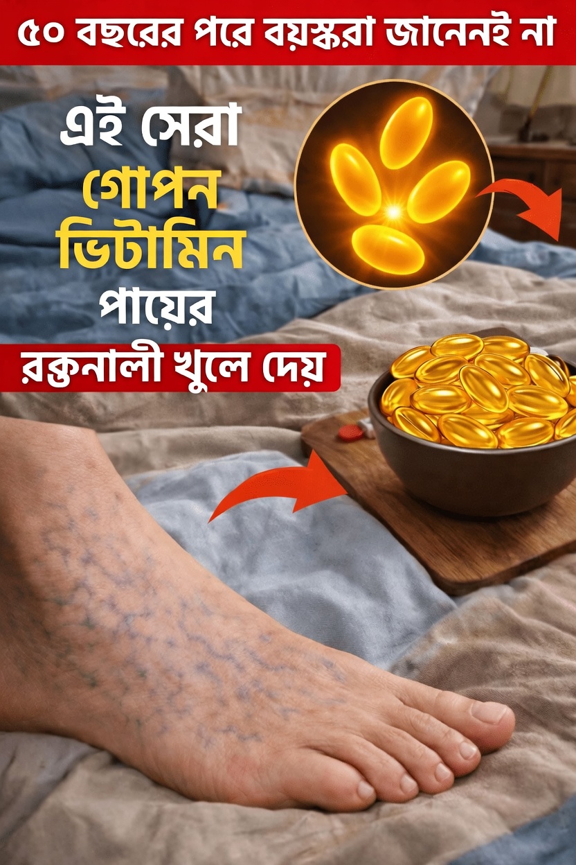 ৬০ বছরের ঊর্ধ্ব প্রাপ্তবয়স্কদের পায়ের আরাম ও শক্তি বৃদ্ধিতে সহায়ক শীর্ষ ৩ ভিটামিন