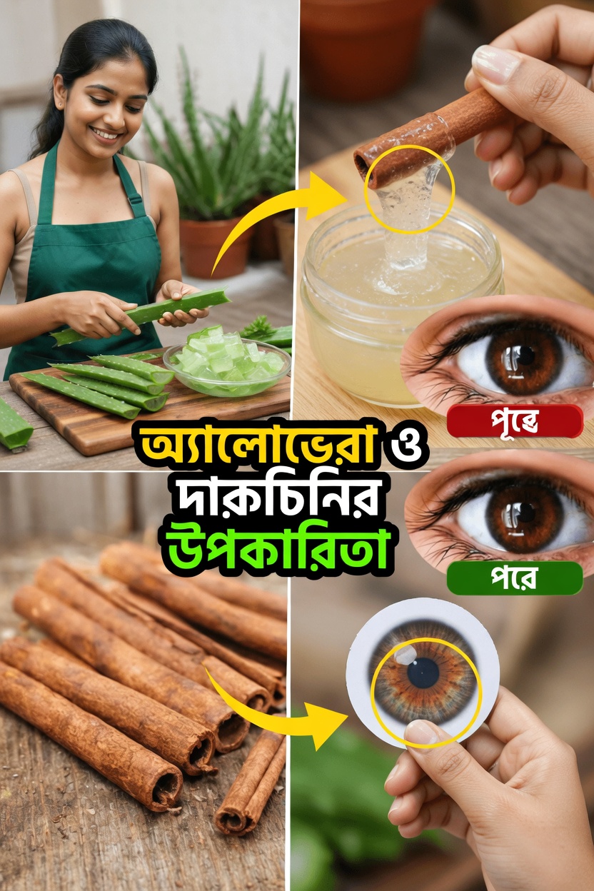অ্যালো ভেরা ও দারুচিনির সম্ভাব্য উপকারিতা জানুন: দৈনন্দিন সুস্থতা ও চোখের আরামের জন্য