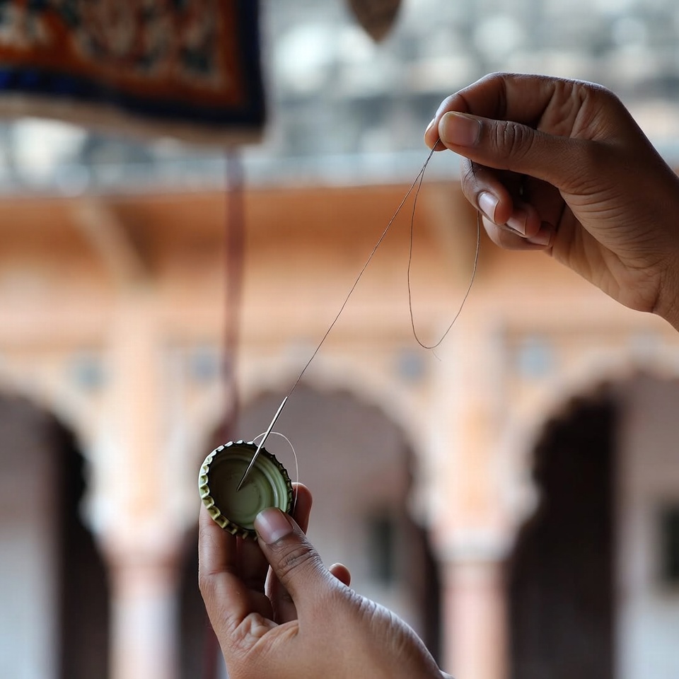 সুইতে সহজে সুতা পরানোর সহজ কৌশল – লাগবে শুধু একটি বোতলের ঢাকনা