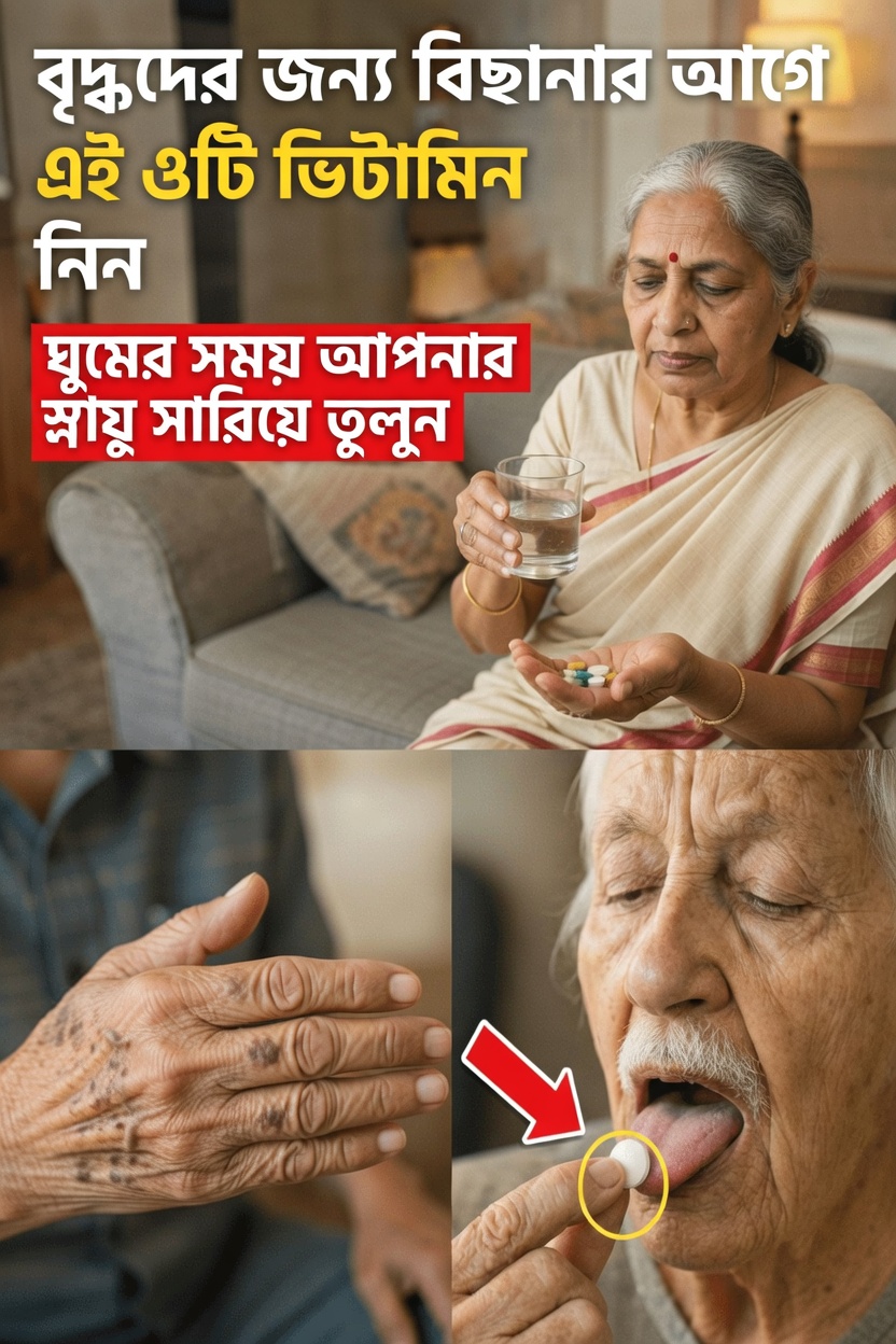 ৬০-এর পর পায়ের শক্তি বদলে দিতে পারে এমন ঘুমানোর আগে নেওয়ার ৩টি ভিটামিন