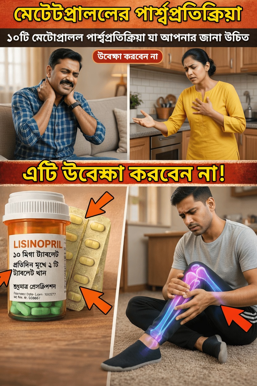 মেটোপ্রোললের ১০টি গুরুত্বপূর্ণ পার্শ্বপ্রতিক্রিয়া যা আপনার জানা উচিত