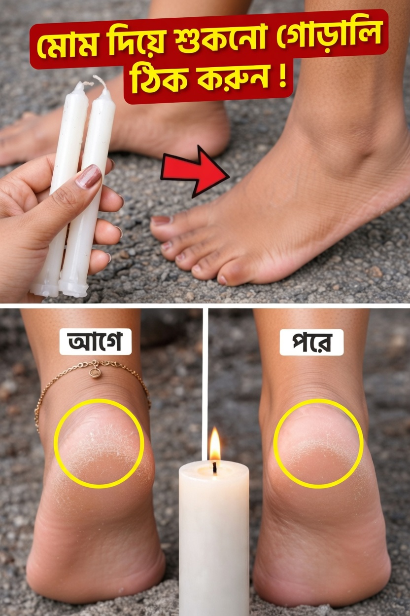 ফাটা গোড়ালি কি আপনাকে কষ্ট দিচ্ছে? ঘরে বসেই সহজ মোম নরম করার রুটিনে পান আরও মসৃণ পা