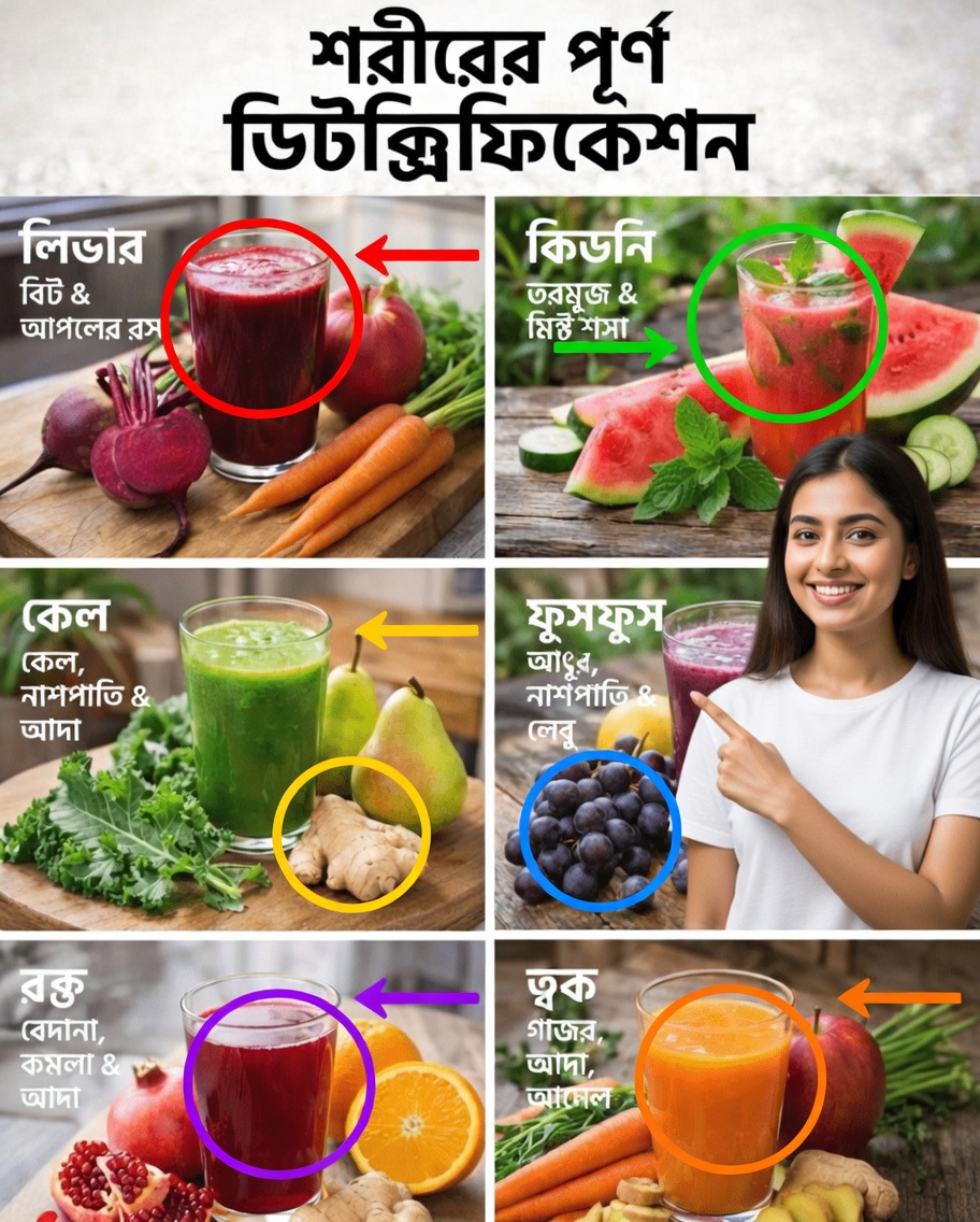 তাজা জুসের মাধ্যমে শরীরের প্রাকৃতিক ডিটক্স প্রক্রিয়াকে সহায়তা করার সহজ উপায় আবিষ্কার করুন