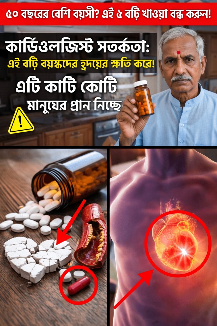 ৬০ বছরের পর সাধারণ ব্যথানাশক কি আপনার হৃদ্‌যন্ত্রের ঝুঁকি বাড়াচ্ছে? যা আপনার জানা দরকার