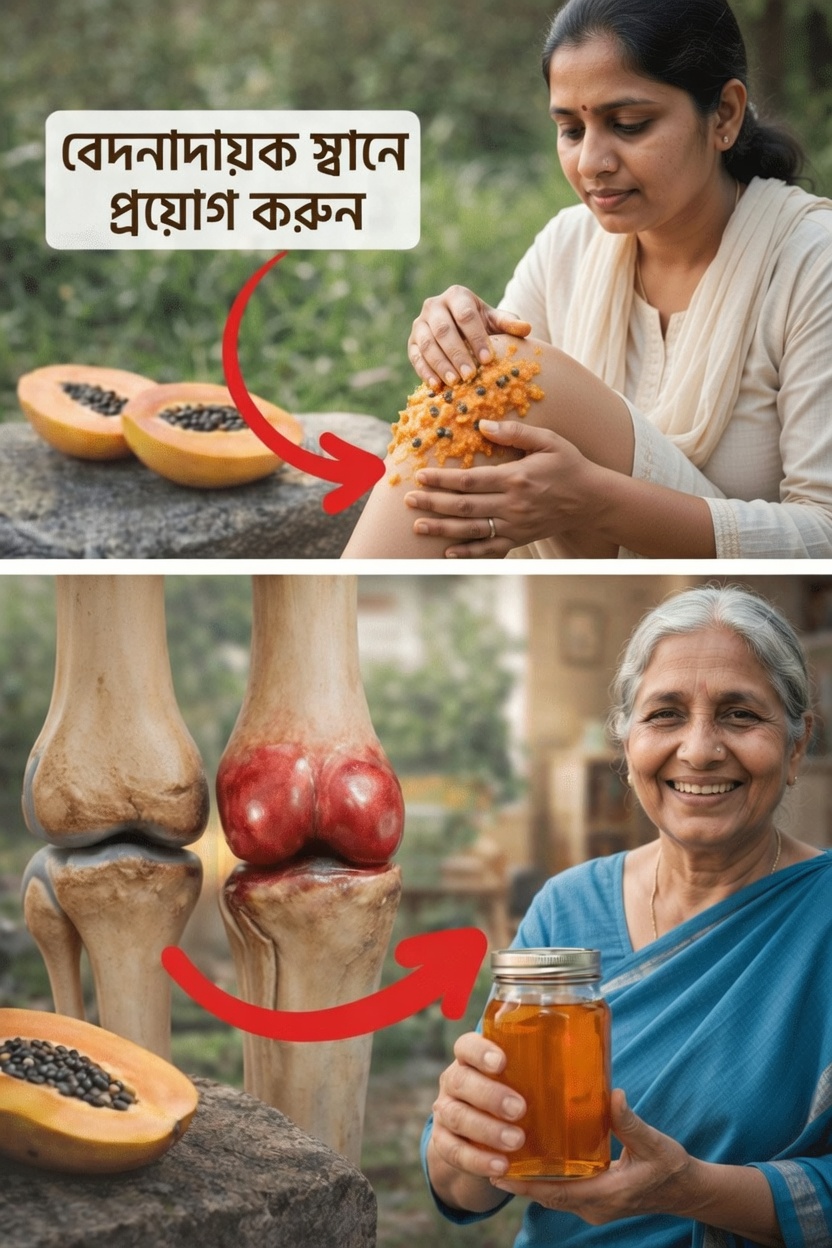 কাঁচা পেঁপে ও পেঁপের বীজের পেস্ট: প্রতিদিনের জয়েন্টের আরামের জন্য ঘরোয়া সহজ এক অনুশীলন, যা আপনি চেষ্টা করে দেখতে পারেন