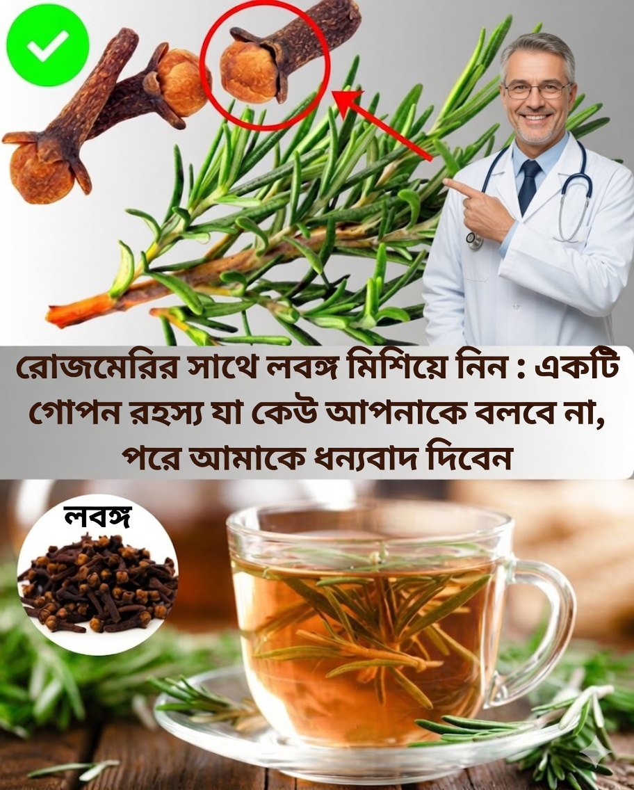 🌿 রোজমেরি এবং লবঙ্গ: আপনার স্বাস্থ্যের উন্নতির জন্য ৭টি শক্তিশালী প্রাকৃতিক রেসিপি