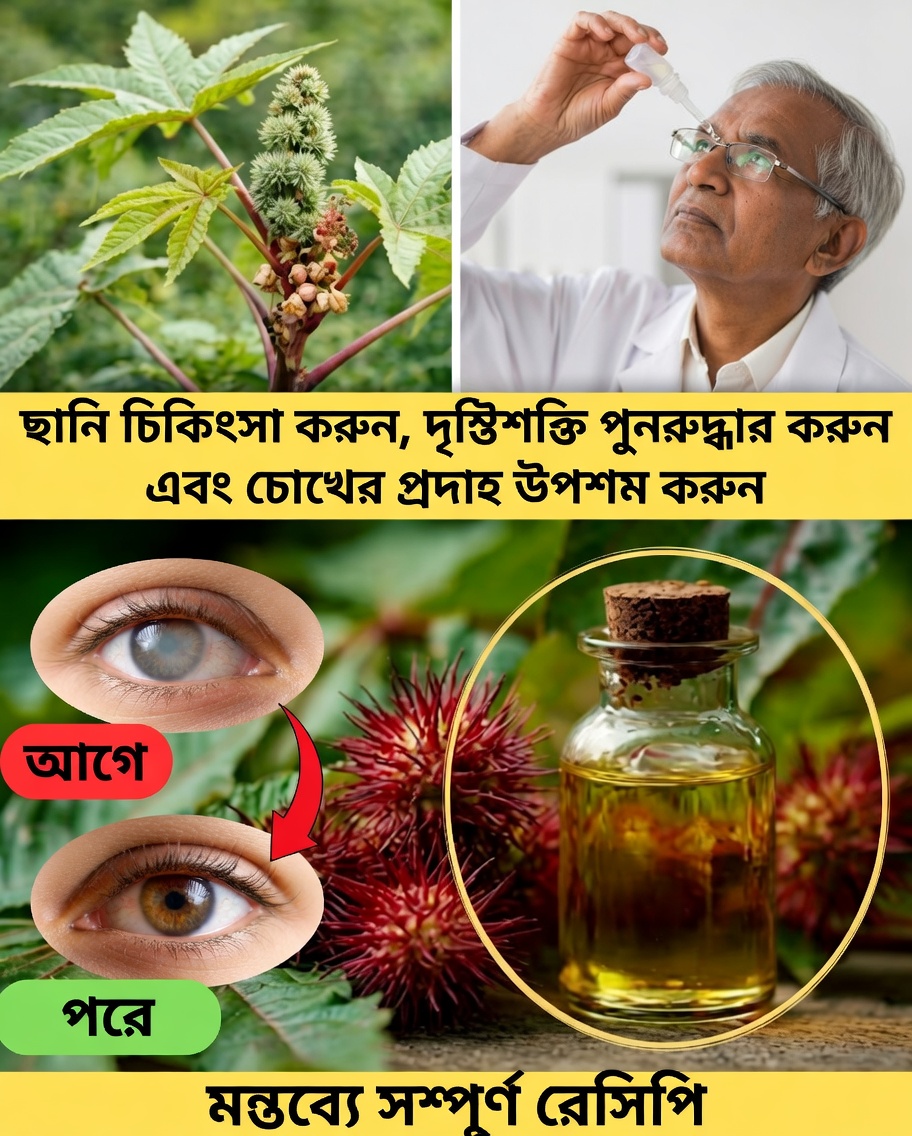 👁️ দৃষ্টিশক্তি উন্নত করতে রেড়ির তেল: উপকারিতা, ভ্রান্ত ধারণা ও নিরাপদ ব্যবহার