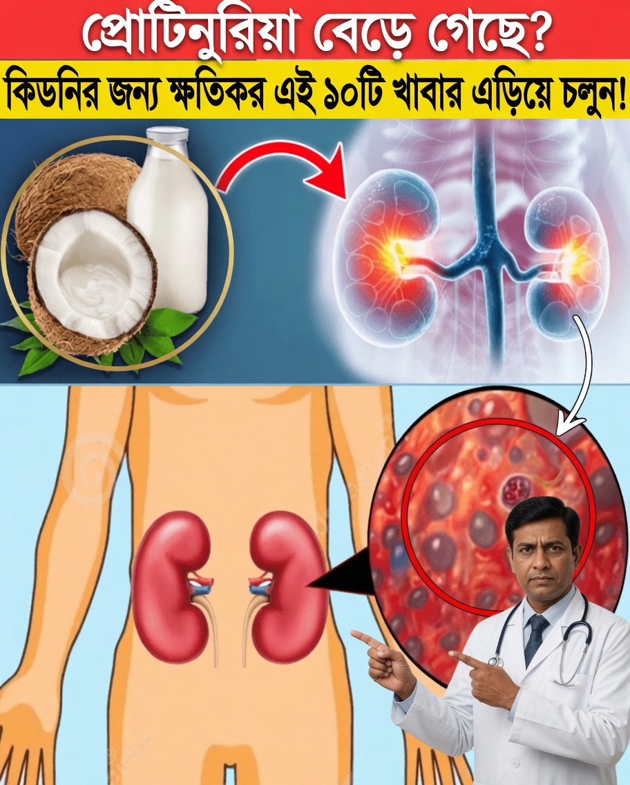 প্রোটিনিউরিয়া কি বাড়ছে? নীরবে আপনার কিডনিকে ক্লান্ত করে দিতে পারে এমন দৈনন্দিন ১০টি খাবার