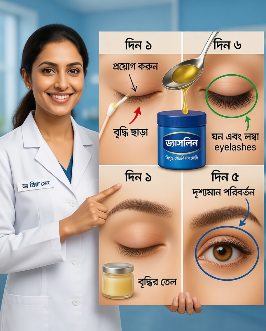 ✨ এই প্রাকৃতিক গোপন রহস্যে উন্মোচন করুন মনোরম পাপড়ি ও আরও ঘন ভ্রু