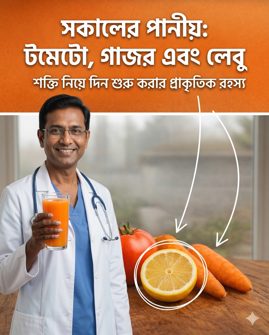 টমেটো, গাজর ও লেবুর সকালের পানীয়: শক্তিতে ভরপুর দিন শুরুর প্রাকৃতিক গোপন রহস্য
