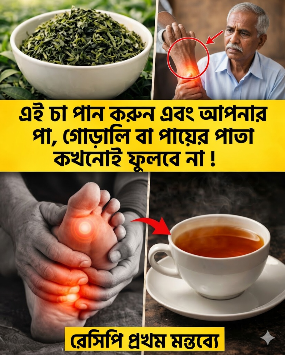 🦵🍵 ফোলা পায়ের জন্য প্রাকৃতিক ভেষজ চা: প্রদাহ ও পানি জমা কমাতে সহায়ক ঘরোয়া পানীয়