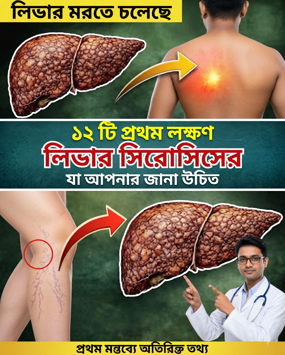 🚨 যকৃতের সিরোসিসের ১২টি লক্ষণ, যা আপনার যকৃতের স্বাস্থ্য রক্ষায় উপেক্ষা করা যাবে না