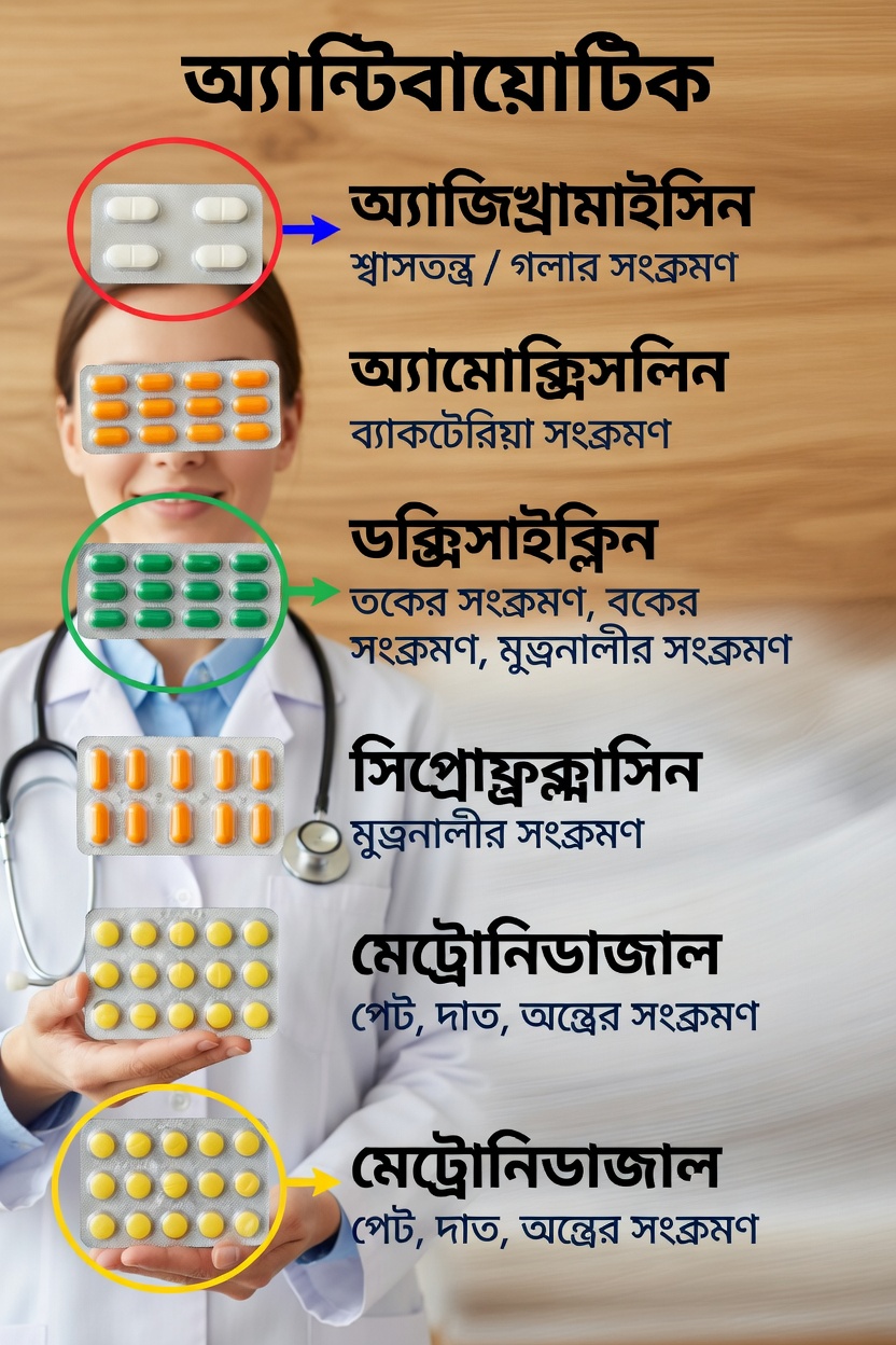 সবারই বোঝা উচিত এমন শীর্ষ ৫টি সাধারণ অ্যান্টিবায়োটিক: ব্যবহার ও কেন তা গুরুত্বপূর্ণ