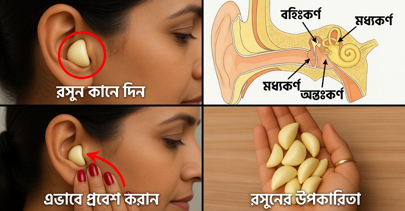 কানে রসুন: সংক্রমণ উপশম ও শ্রবণশক্তি বৃদ্ধির উপায়
