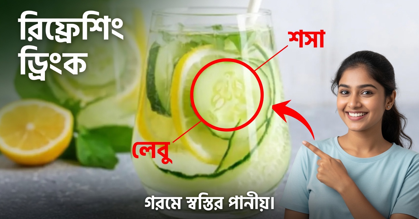 আদা, শসা ও পুদিনা-যুক্ত পানি: দৈনন্দিন আরোগ্যকর পানীয়