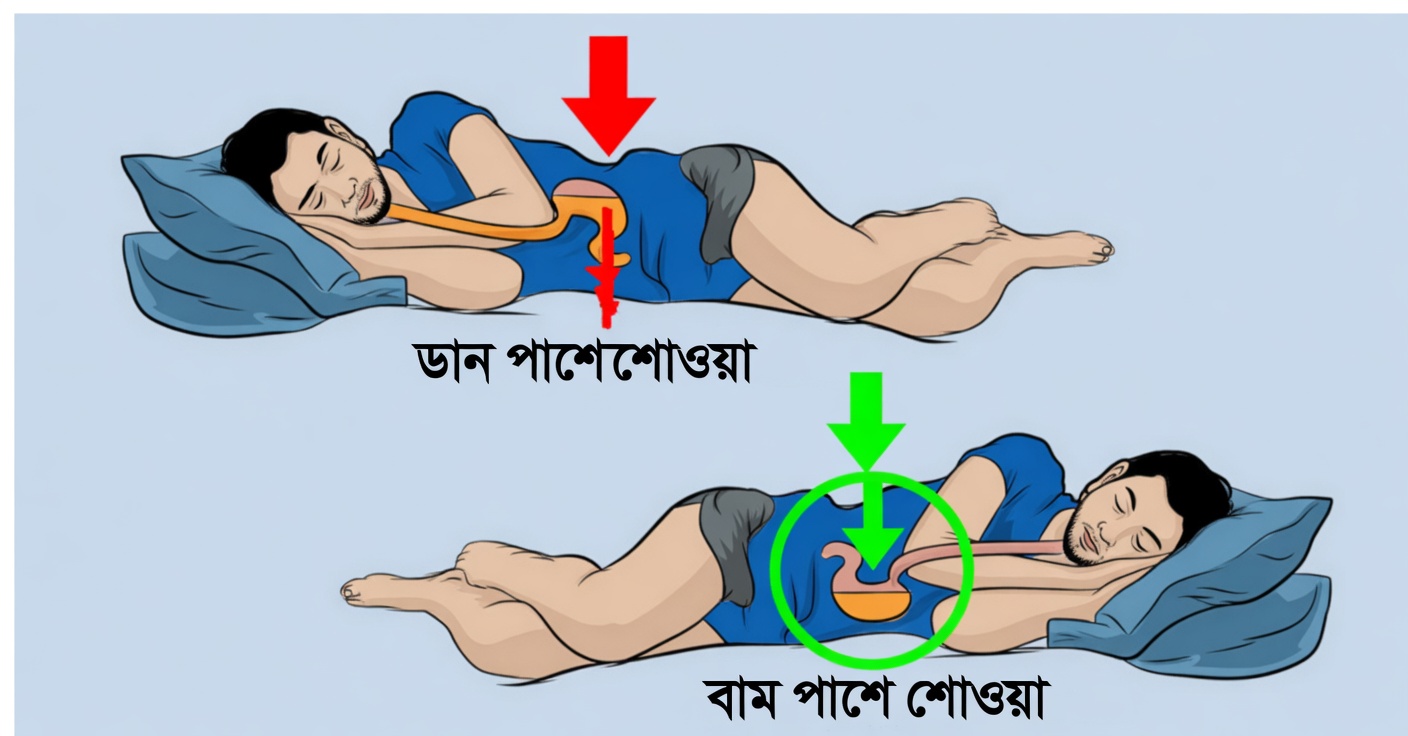 ডান কাতে ঘুমানো: ঝুঁকি ও সমাধান