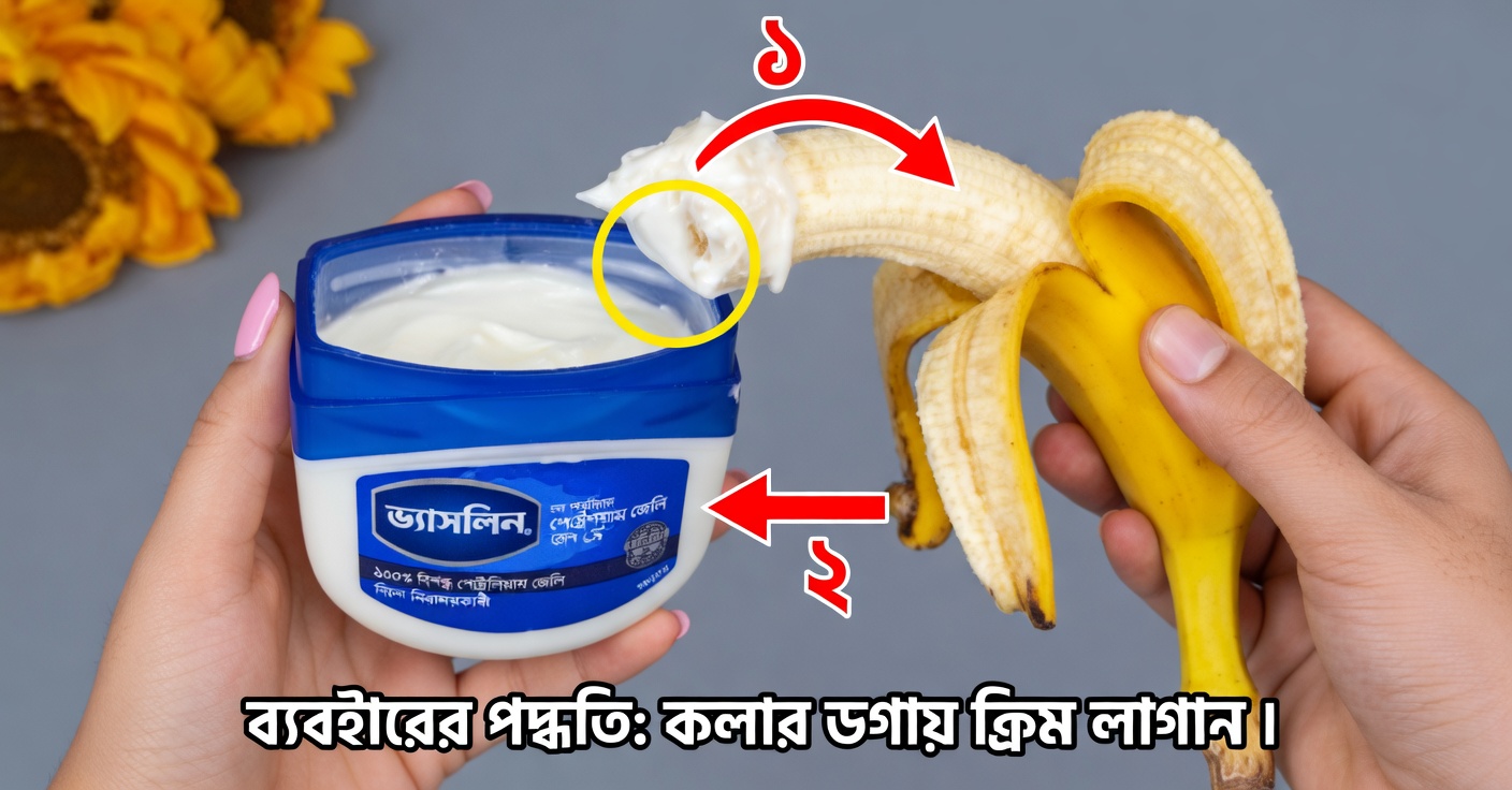 বলিরেখা ও দাগের জন্য ভ্যাসলিন ও কলা: পুনর্যৌবনকারী প্রতিকার