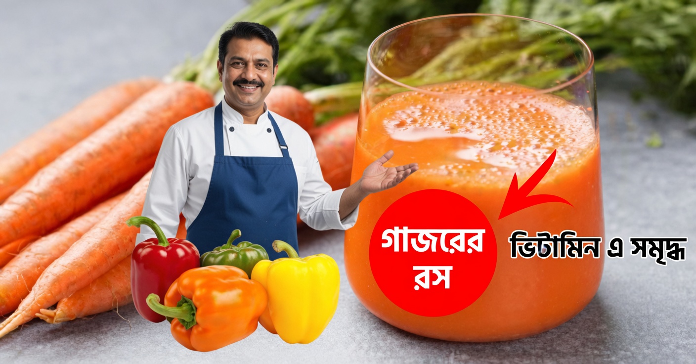 ক্যাপসিকাম ও গাজরের জুস: উপকারিতা ও স্বাস্থ্যকর রেসিপি