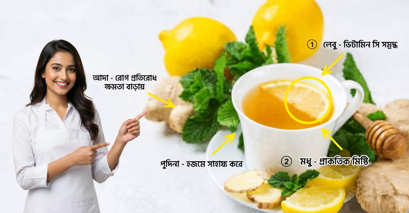 আদা ও লেবুর চা: উপকারিতা, রেসিপি এবং কীভাবে পান করবেন