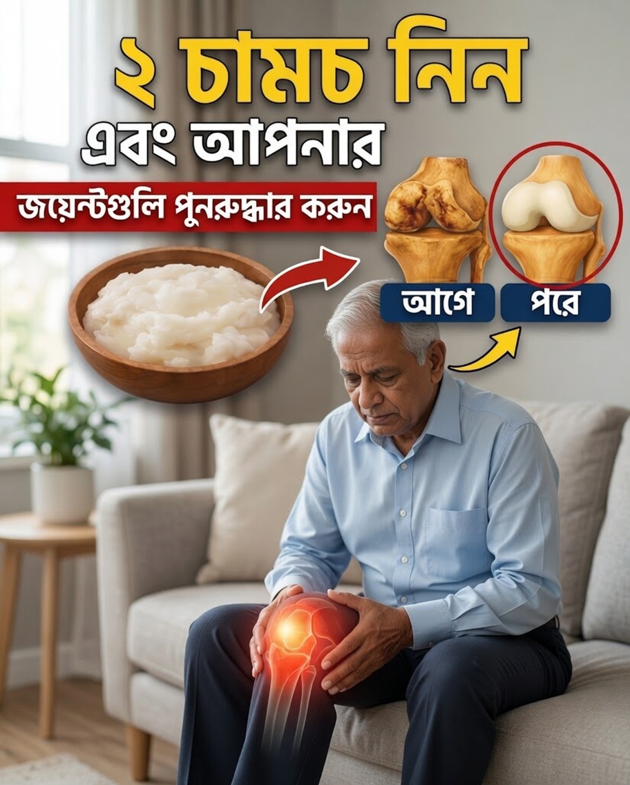 ৫০ বছরের বেশি বয়সী এত মানুষ কেন হাঁটুতে ব্যথা ও শক্তভাব নিয়ে ঘুম থেকে ওঠেন — এবং রান্নাঘরের একটি সহজ উপাদান যা জয়েন্টের আরামে সাহায্য করতে পারে