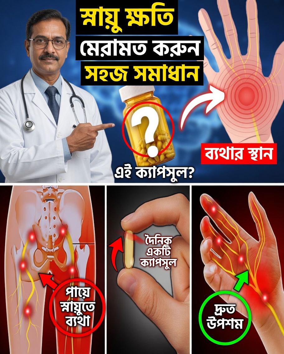 ঝিনঝিন আর অসাড়ভাব? স্নায়ু স্বাভাবিকভাবে মেরামত করতে সাহায্য করে এমন অপরিহার্য ভিটামিনগুলো সম্পর্কে জানুন