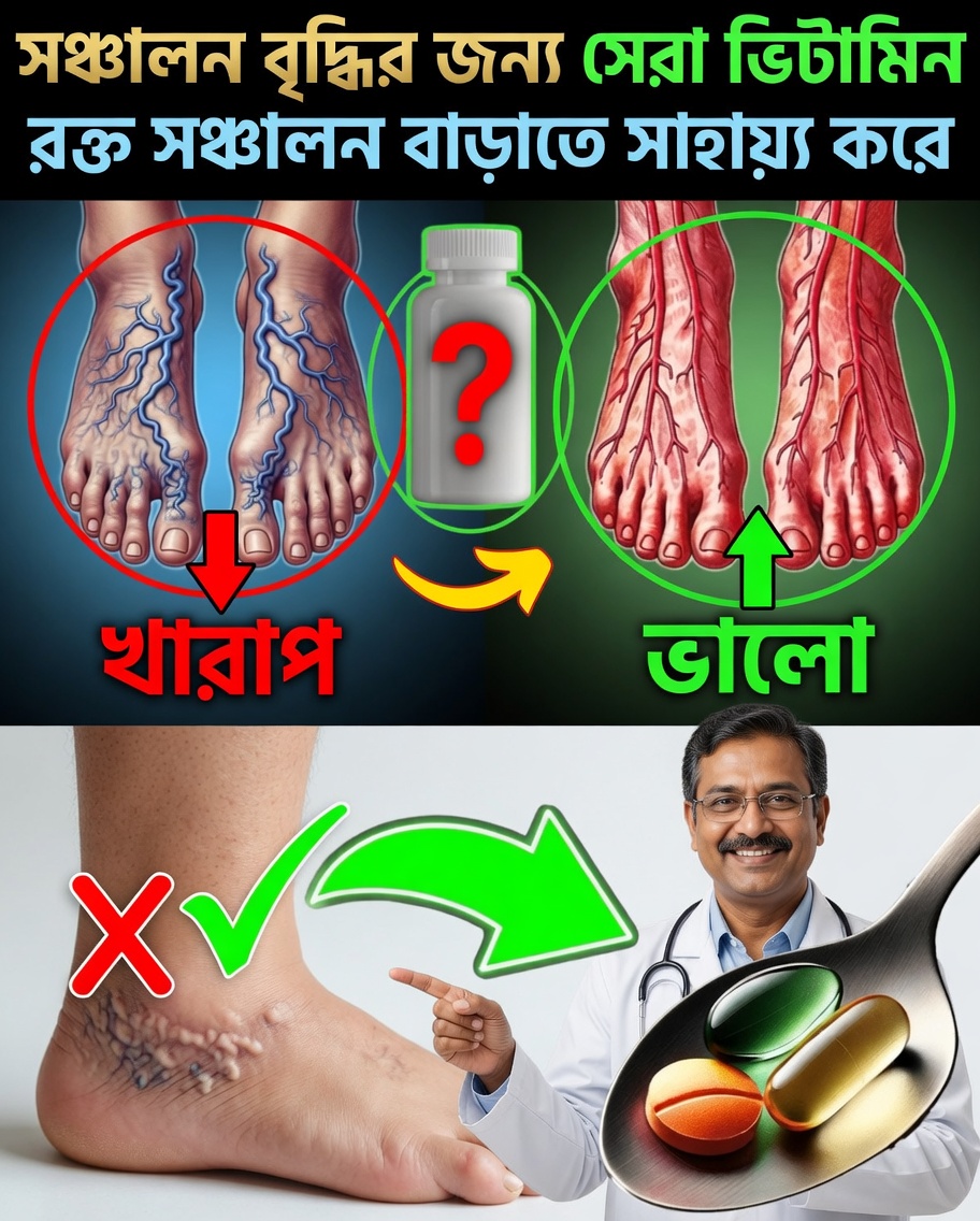 ৫০-এর পর রক্ত সঞ্চালন বাড়াতে অপরিহার্য প্রাকৃতিক ভিটামিনসমূহ