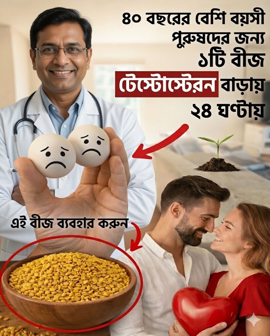 ৪০ বছরের বেশি বয়সী পুরুষরা: এই শক্তিশালী বীজটি আপনার টেস্টোস্টেরনের মাত্রা ও প্রাণশক্তি বজায় রাখতে সহায়তা করতে পারে