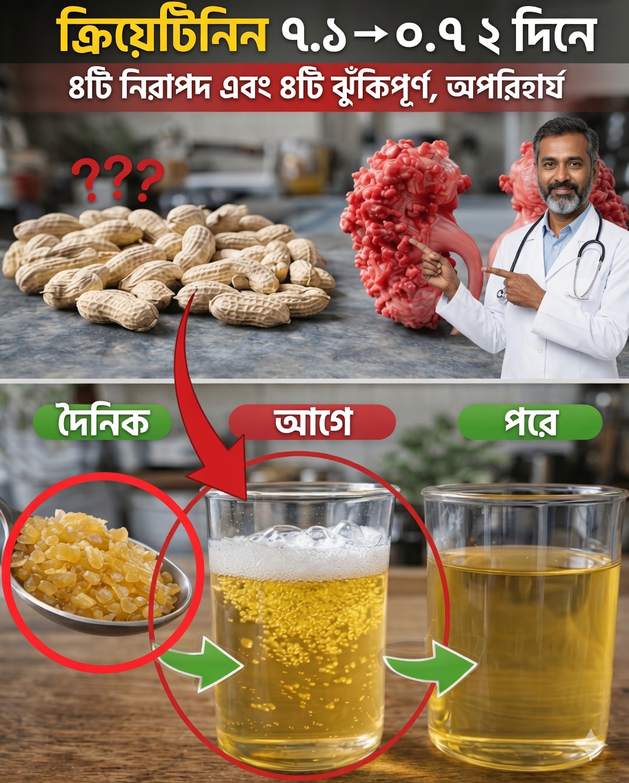 ২ দিনে ক্রিয়াটিনিন ৭.১ থেকে ০.৯-এ নেমে গেছে? সত্যটা বুঝুন এবং কিডনির জন্য ৪টি ভালো চর্বি (এবং ৪টি যেগুলোর ক্ষেত্রে সতর্কতা দরকার) জানুন