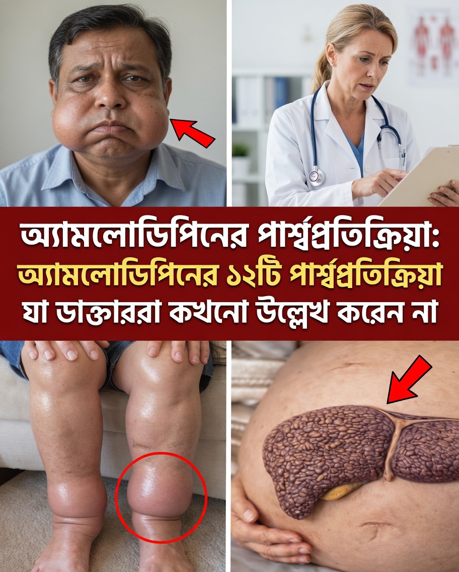 অ্যামলোডিপিনের ১২টি প্রধান পার্শ্বপ্রতিক্রিয়া (যা ডাক্তাররা প্রায় কখনও বলেন না)